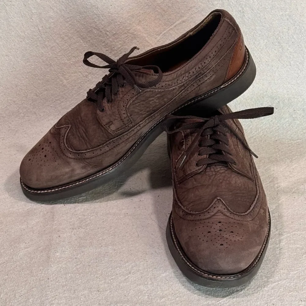 G.H. Bass & Co. Wingtip Oxford Suede Shoes Mens Size 10M